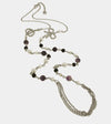 Collana in Metallo con perle bianche e nere  e multifilo