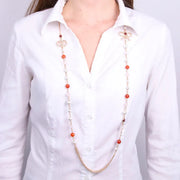 Collana in Metallo con fiocco e perle multifilo