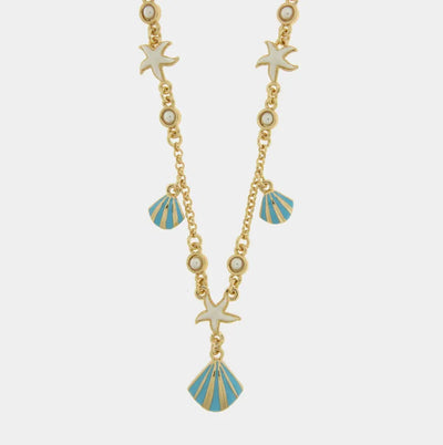 Collana con conchiglie turchesi e stelle marine | gioielli con conchiglie | BYSIMON