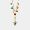 Collana in Metallo con tartaruga, stelle marine, pesciolino e conchiglie