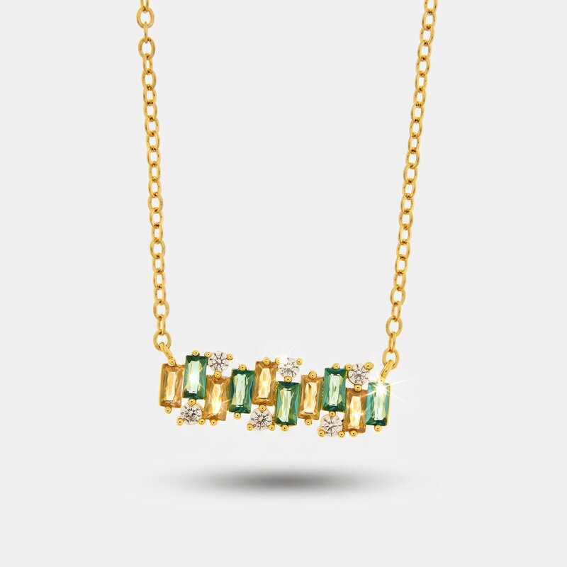 Collana in Metallo zirconi colorati - BYSIMON gioielli