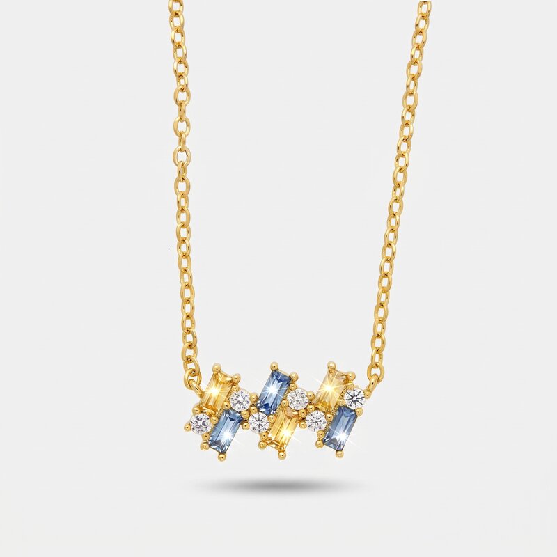 Collana in Metallo zirconi colorati - BYSIMON gioielli