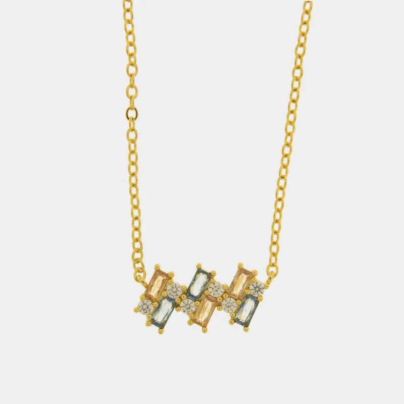 Collana in Metallo zirconi colorati - BYSIMON gioielli