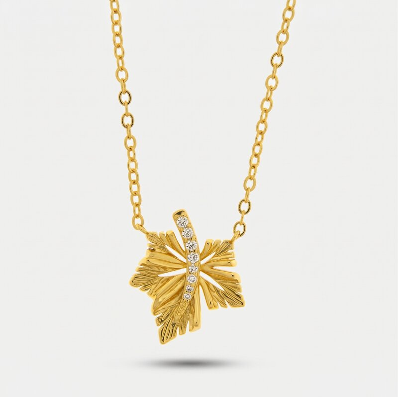 Collana in Metallo foglia - BYSIMON gioielli