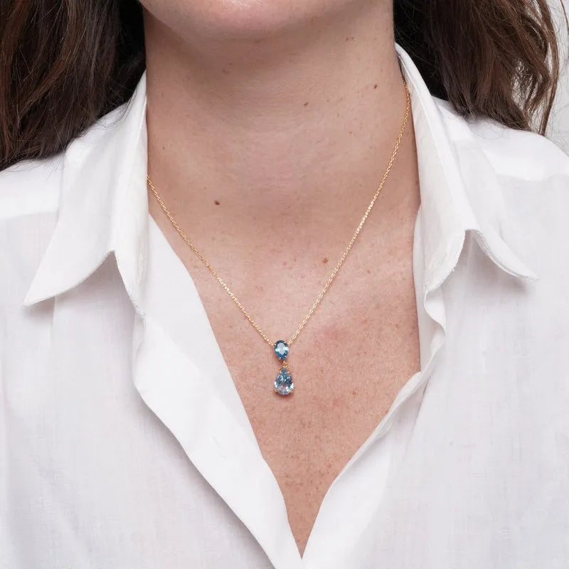 Collana in Metallo goccia blu - BYSIMON gioielli