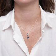 Collana in Metallo goccia blu