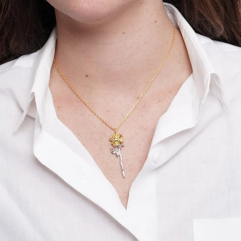 Collana in Metallo rosa pendente