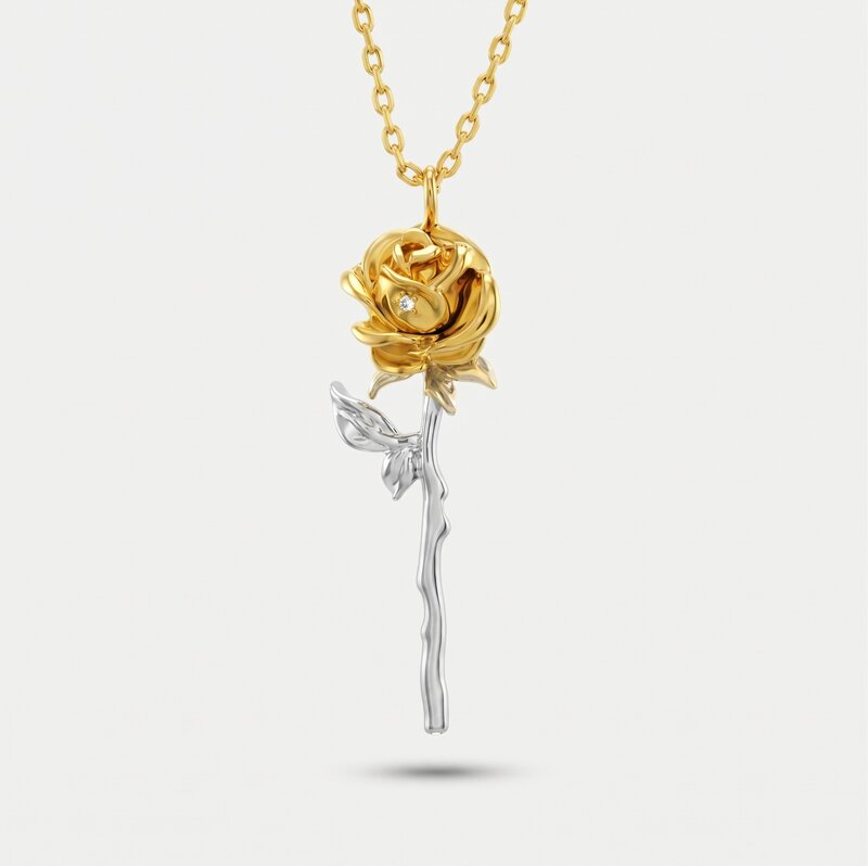 Collana in Metallo rosa pendente - BYSIMON gioielli