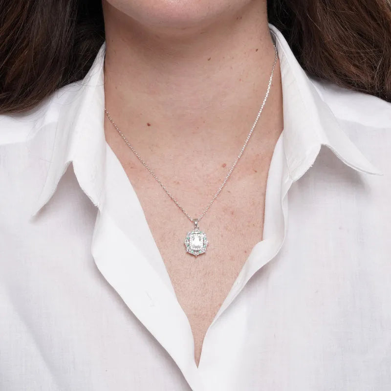 Collana in Metallo rettangolo zirconato