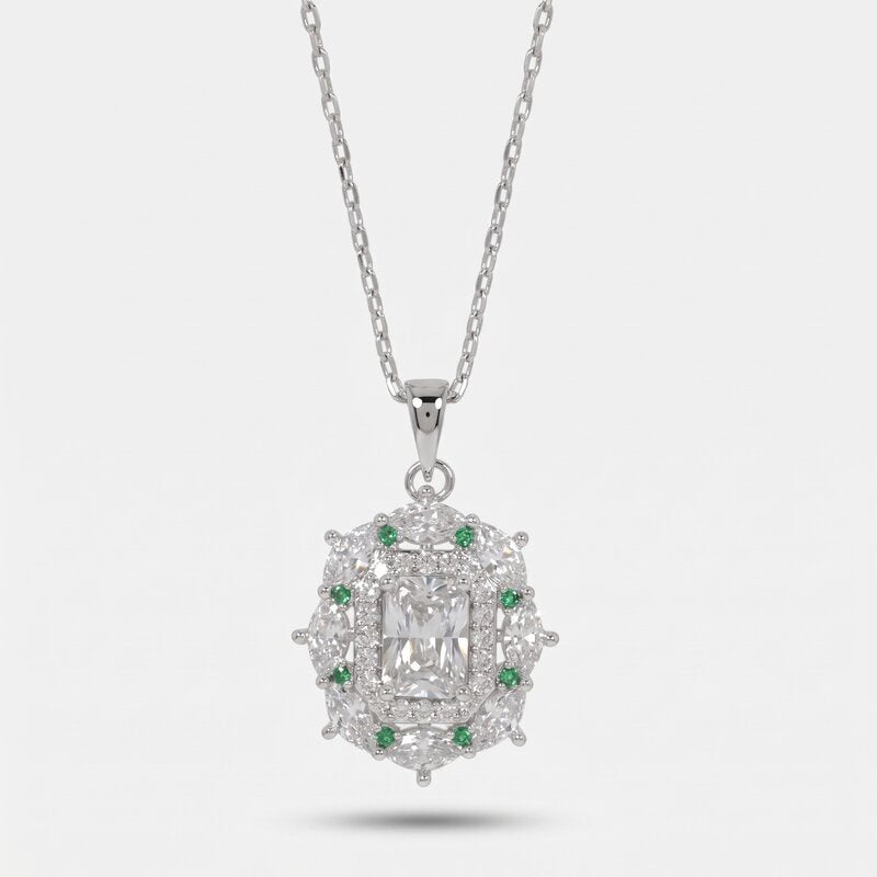 Collana in Metallo rettangolo zirconato - BYSIMON gioielli