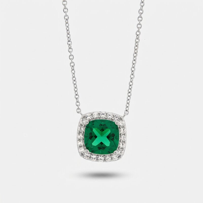 Collana in Metallo quadrato verde - BYSIMON gioielli