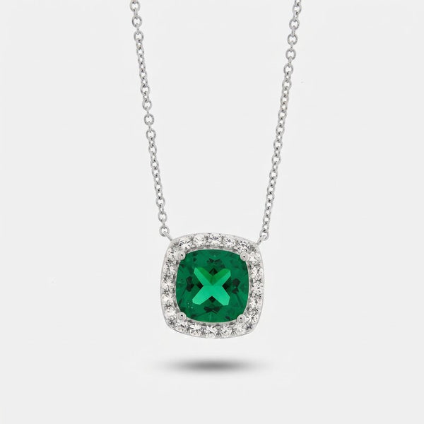 Collana in Metallo quadrato verde - BYSIMON gioielli