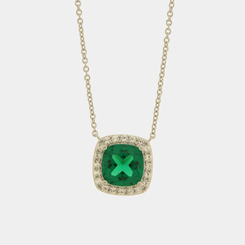 Collana in Metallo quadrato verde