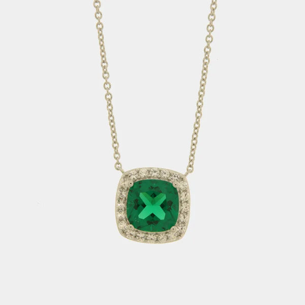 Collana in Metallo quadrato verde - BYSIMON gioielli