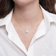 Collana in Metallo quadrato azzurro