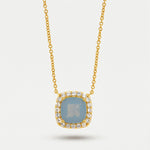 Collana in Metallo quadrato azzurro - BYSIMON gioielli