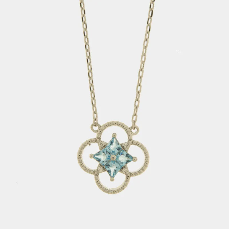 Collana in Metallo fiore azzurro