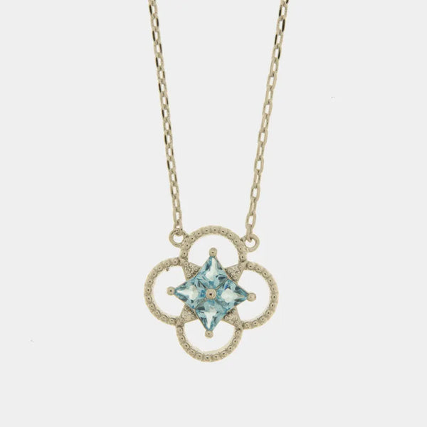 Collana in Metallo fiore azzurro - BYSIMON gioielli