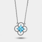 Collana in Metallo fiore azzurro - BYSIMON gioielli