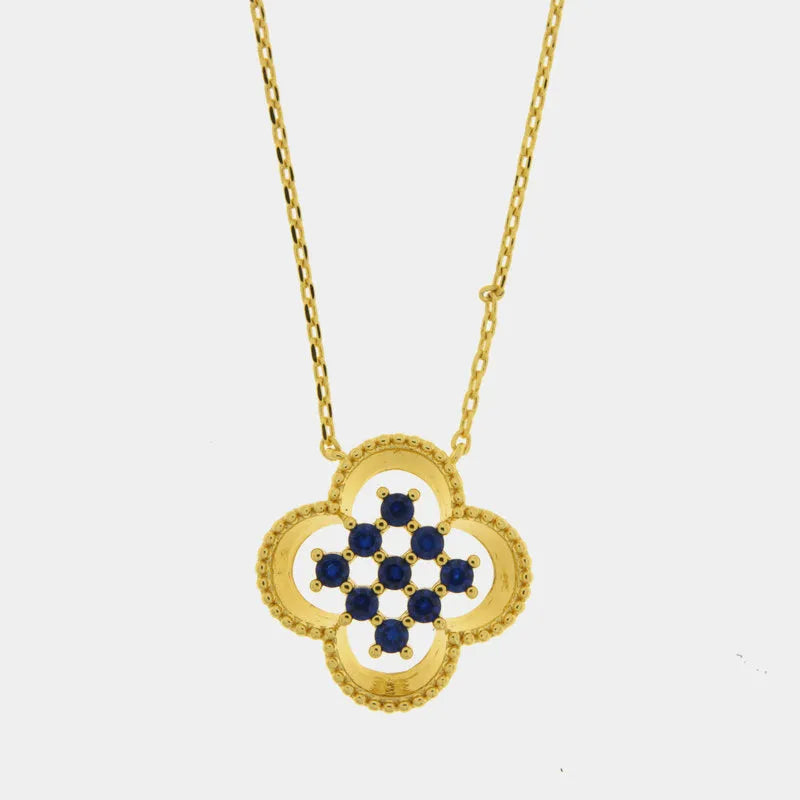 Collana in Metallo fiore blu