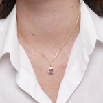 Collana in Metallo quadrato rosa - BYSIMON gioielli