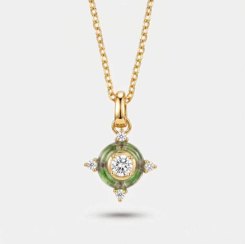 Collana in Metallo croce verde - BYSIMON gioielli