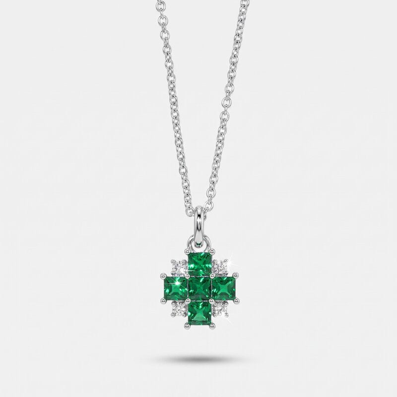 Collana in Metallo croce verde - BYSIMON gioielli