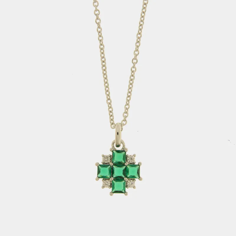Collana in Metallo croce verde