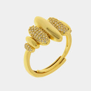 Anello in Metallo ovali lisci e zirconati