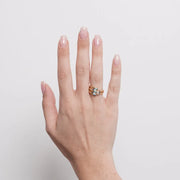 Anello in Metallo zirconi blu