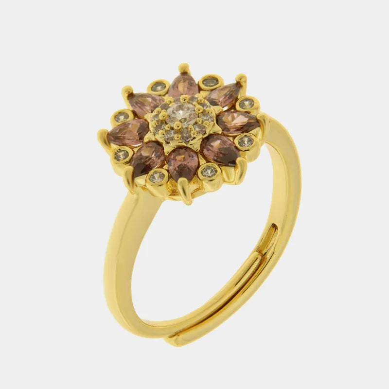 Anello in Metallo fiore zirconato