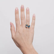 Anello in Metallo a goccia blu