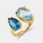 Anello in Metallo a goccia blu - BYSIMON gioielli