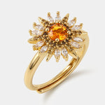Anello in Metallo fiore zirconato - BYSIMON gioielli