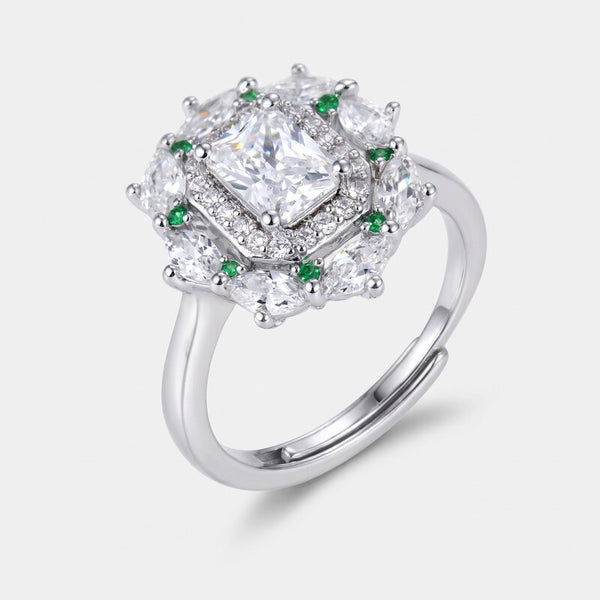 Anello in Metallo quadrato zirconato - BYSIMON gioielli