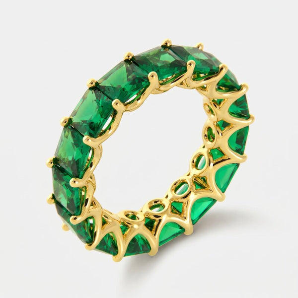 Anello in Metallo pavè verde - BYSIMON gioielli