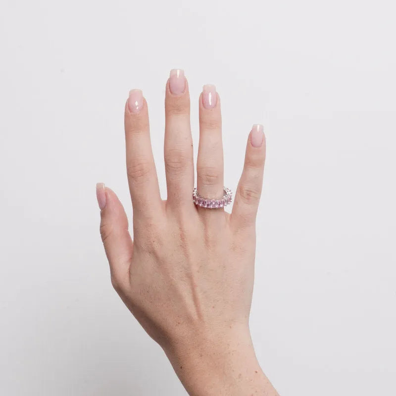 Anello in Metallo pavè rosa