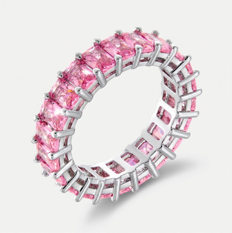 Anello in Metallo pavè rosa - BYSIMON gioielli