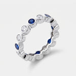 Anello in Metallo giro di zirconi blu - BYSIMON gioielli