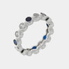 Anello in Metallo giro di zirconi blu