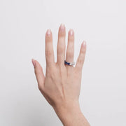 Anello in Metallo pavè blu