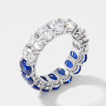 Anello in Metallo pavè blu - BYSIMON gioielli