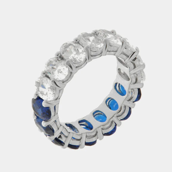 Anello in Metallo pavè blu - BYSIMON gioielli