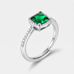 Anello in Metallo quadrato verde - BYSIMON gioielli