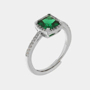 Anello in Metallo quadrato verde