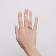 Anello in Metallo quadrato azzurro