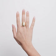 Anello in Metallo bombato con zirconi