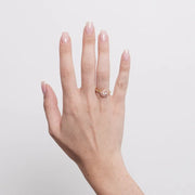 Anello in Metallo fiore zirconato rosa