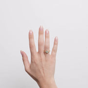 Anello in Metallo fiore zirconato azzurro