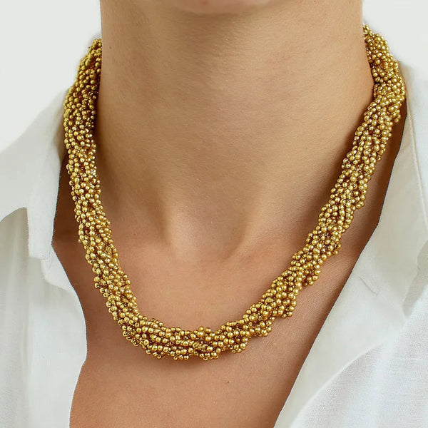 Collana in Metallo girocollo con sfere intrecciate - BYSIMON gioielli